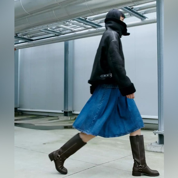 Zara Black Combat & Moto Boots - Picture 3 of 3